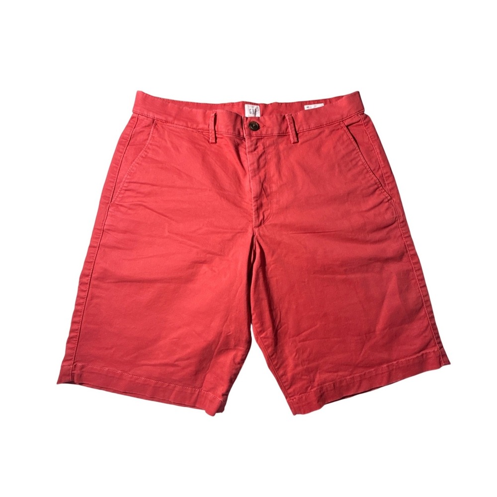 Gap Essential Khaki Mens 32 Chino Shorts‎ 10 Inch Inseam Cotton Blend Flat Front